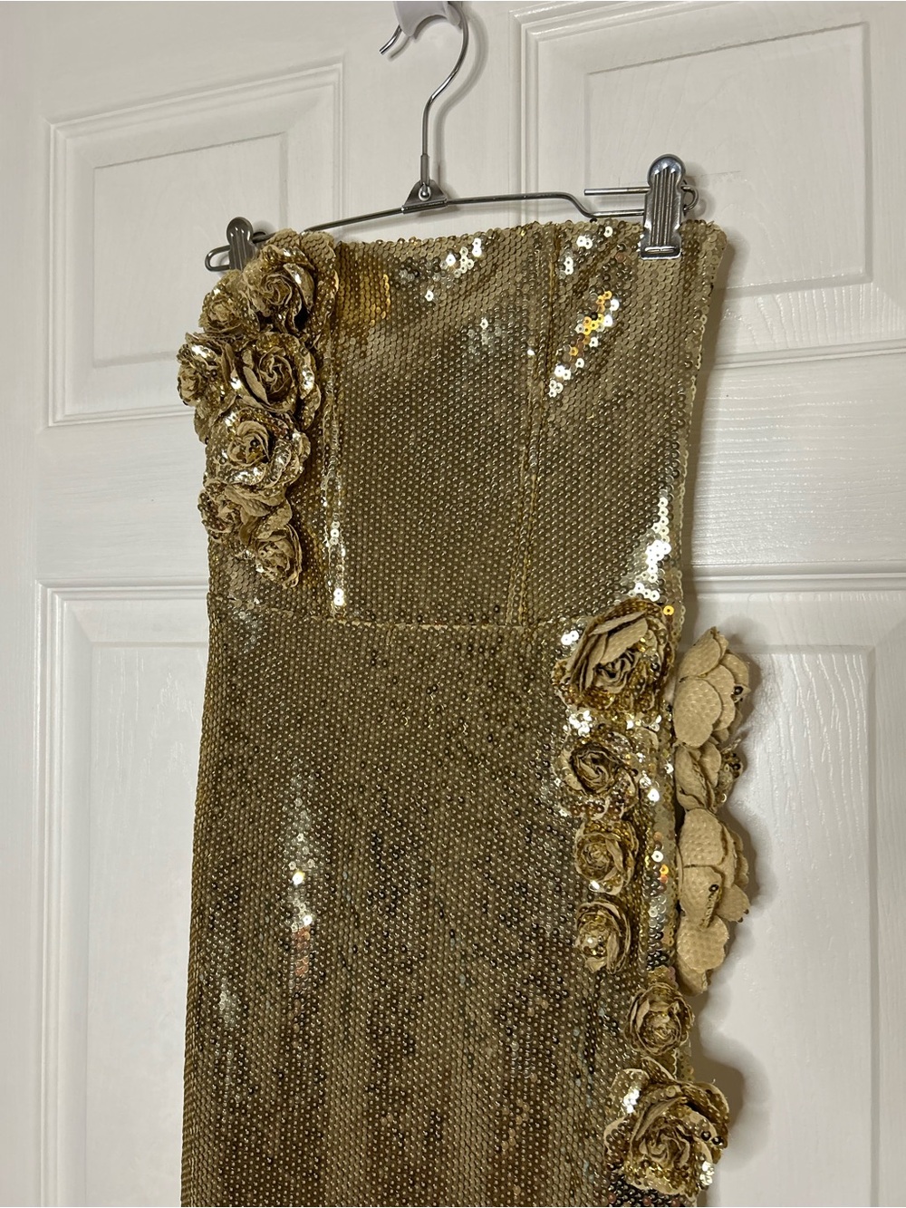 Meshki Cassia Strapless Sequin Rose Midi Dress - Picture 5 of 16